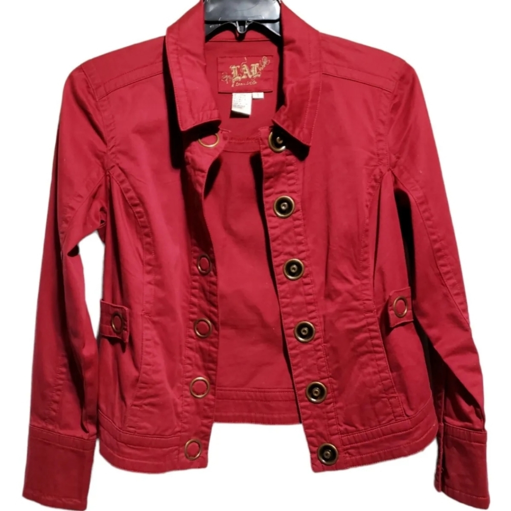 0812 Live a Little Cotton Jacket  Red Small